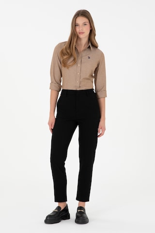 U.S. Polo Assn. Kadın Siyah Carrot Hight Waist Fit Kanvas Pantolon 50298544-VR046