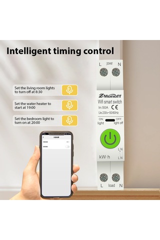Fosenze Beyaz Tuya Wifi Akıllı Kesici: Akım Tutanaklama, Akım/gerilim Koruması, Uzaktan Kontrol Kaçak Akım Koruma Beyaz
