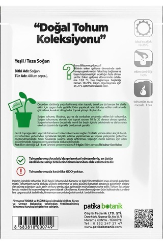 Yeşil Soğan Tohumu 500 Adet