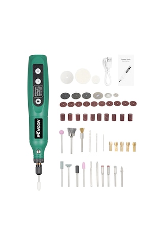 Moveevo Kknoon Şarjlı Mini El Matkabı, 5 Hız Ayarlı, Taşlama Ve Cilalama, Yeşil, 50 Parça Aksesuarlı, Jade Ve Evcil Hayvan Tırnakları İçin.