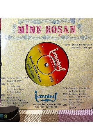 Mine Koşan - Ömrüm Seninle Geçsin / Muhtacım Temiz Aşka 7" Vinyl 45'lik