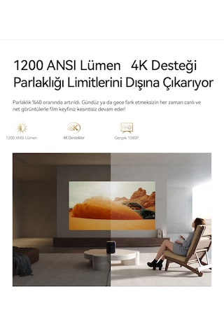 Wanbo Mozart 1 Pro Akıllı Projeksiyon Cihazı – 1200 ANSI Google TV HDR MEMC Lisanslı  2025 Yeni Versiyon