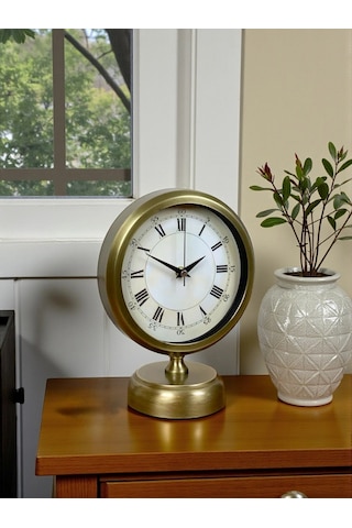 Aurum Retro 25x20 Eskitme Metal Masa Saati Çok Renkli
