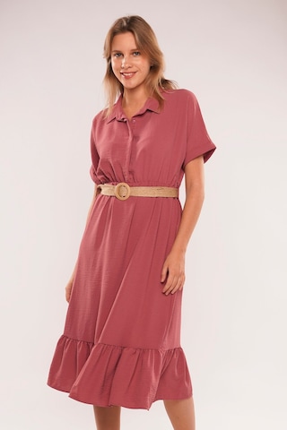 Gabria Kadın Gabria Bel Büzgülü Kemerli Elbise Gül Kurusu