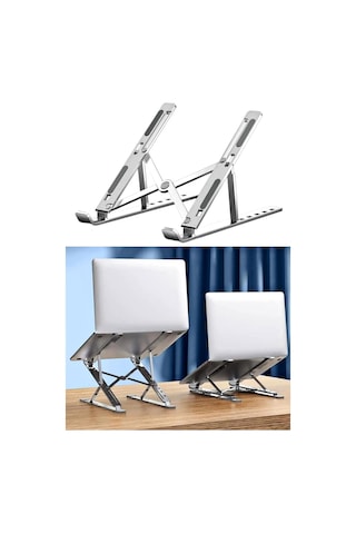Metal Tablet Tutucu, Dizüstü Bilgisayar Standı, Masa Üstü Bilgisayar Standı, Ayarlanabilir Alüminyum Katlanabilir, Taşınabilir, Macbook Air Pro, İpad, Uyumlu, 10-15,6 Uyumludur