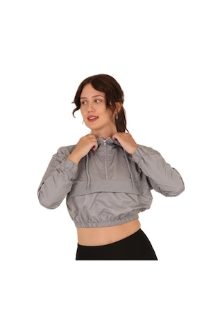 Scorp Alice Crop Kapüşonlu Kadın Sweatshirt Gri
