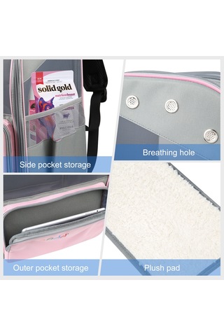 Funadd Fold Nefes Alabilen Pet Sırt Çantası Outdoor Omuzlar Kedi Çantası Pembe