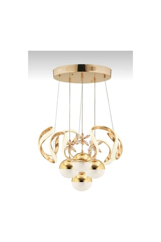 Kumandalı 3 Renk Işık Özellikli 4 Toplu Modern Gold Kaplama Sarkıt Led Avize Salon Avize Gold