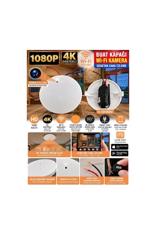 Buat Kapağı Wifi Güvenlik Gizli Bakıcı Video Beyaz - 936091330