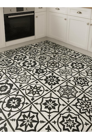 30cmx30cm 10 Adet Yapışkanlı Osmanlı Çini Floor Pvc Panel Zemin Kaplama Paneli Arkası Kauçuklu 2124 Renkli