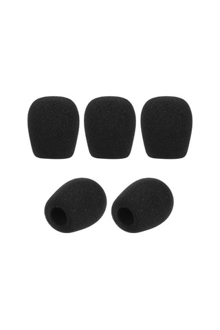 Fortunelane Siyah Mikrofon Köpük Koruması D Tipi: 40mm Yükseklik, 40mm Dış Çap, 14mm İç Çap 5 Adet - Ses Yumuşatır