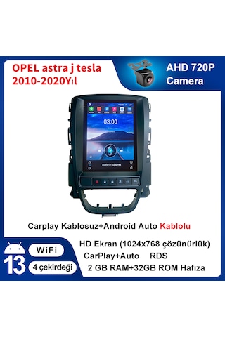 Opel Astra J Tesla 2010-2020yıl 2gb Ram 32gb Rom Multimedya