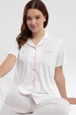 Pierre Cardin Kadın Krem Gömlek Pijama Pc7715-s-v4 Krem