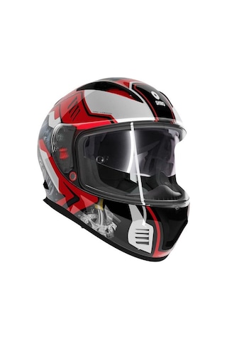 Shiro Sh-605 Sv Shadow Road Rider Full Face Motosiklet Kaskı Iridium Vizörlü Siyah - Kırmızı