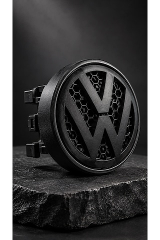 Volkswagen Uyumlu Bal Peteği Detaylı Ön Panjur Amblemi - Custom 3d Logo Panjur Arması
