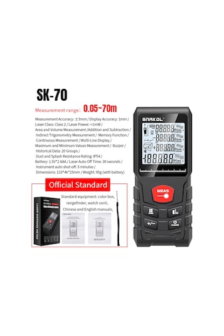 Reedark Akıllı Lazerli Mesafe Ölçer - Çok Fonksiyonlu, Su Geçirmez Ip54 , Alan/hacim Hesaplama