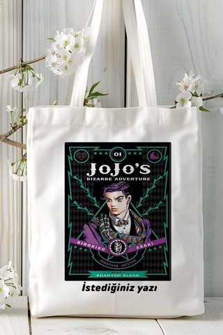Art Hediye Jojo's Bizarre Adventureı Baskılı Bez Omuz Çantası Kişiye Özel Model 1 Çok Renkli