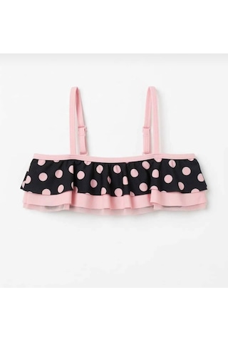 Nurbebe Puantiye Desenli Kız Çocuk Bikini Takımı Pembe