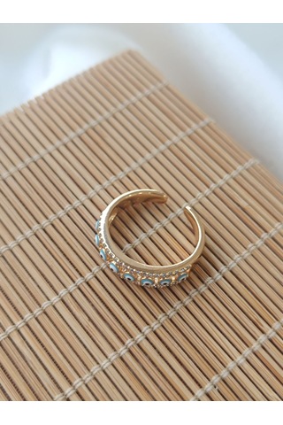 Rose Gold Nazar Boncuklu Yüzük Altın