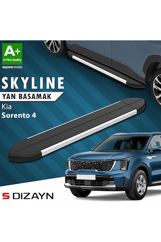 S-dizayn Kia Sorento 4 Skyline Aluminyum Yan Basamak 183 Cm 2022 Üzeri A+ Kalite