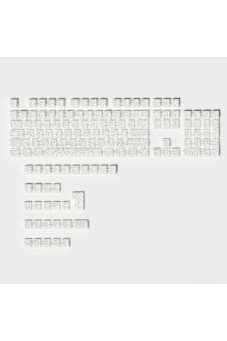 Mekanik Klavye Tuş Takımı-pbt Çift Baskı Keycap Seti- Çizgi Desenli 137 Tuş -beyaz
