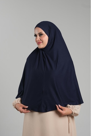 Hürrem Bone Lacivert Pratik Hazır Geçmeli Tesettür Eşarp Viskon Pratik Namaz Örtüsü 2201 02 Lacivert
