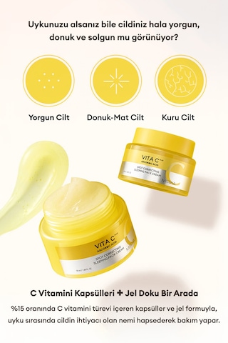 Leke Karşıtı C Vitamini İçerikli Uyku Maskesi Vita C Plus Spot Correcting Sleeping Pack Cream