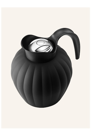 Georg Jensen Bernadotte Vakumlu Şişe, 800 Ml, Paslanmaz Çelik, Kaburgalı Tasarım Termoslar Siyah