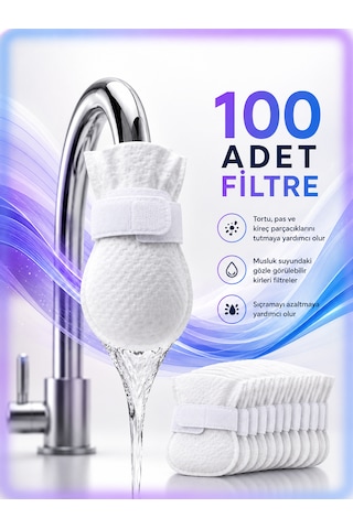 100 Adet Musluk Ucu Filtresi Pas, Tortu, Kum Ve Kir Tutucu Pratik Su Filtresi 1
