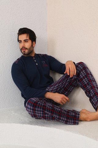 Nisanca Kışlık Sıcak Tutan Erkek Polar Pijama Takımı Lacivert