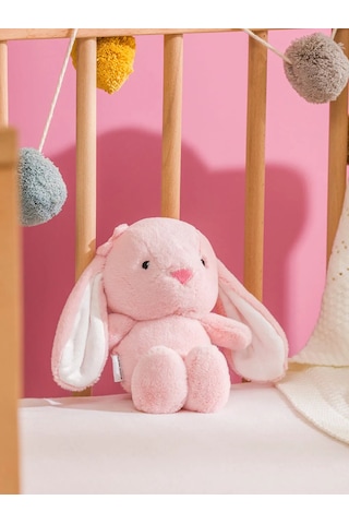 Pembe Tavşan Figürlü Pelüş Bebek Kırlent 23 Cm