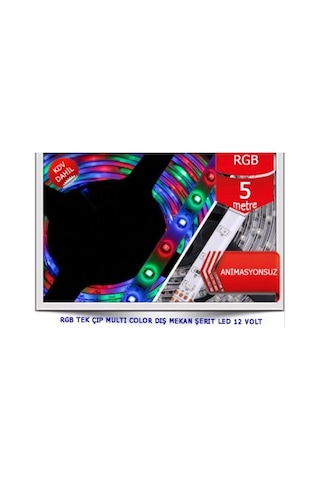 Alles Tek Çipli Silikonlu Rgb Şerit Led (5 Metre Animasyonsuz)
