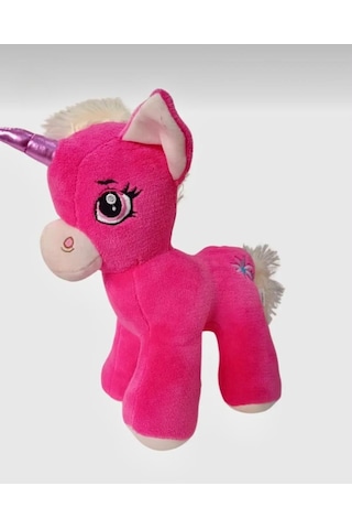 Boynuzlu Fuşya At Pony Unicorn 40 Cm Sevimli Konforlu: Peluş Uyku Yastığı Ve Sarılma Arkadaşı Dekoratif Oyuncak