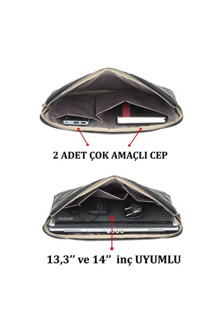 Case Club Apple Uyumlu MacBook Air Pro 13-14" Su Geçirmez Laptop Kılıfı Siyah