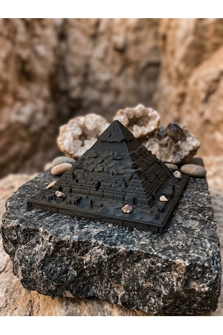 Giza Piramidi Biblosu Antik Mısır Mimari Maket Heykel Mat Siyah 15 Cm Çalışma Masası Ve Kitaplık Dekoru Tarih Ve Mimarlık Severlere Yeni İş Hediyesi 15cm
