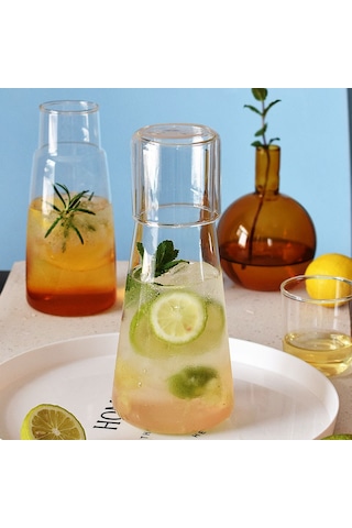 Mufunye Büyük Kapasiteli Cam Soğuk Su Sürahisi - 800ml Ev Ve Günlük Kullanım İçin Pratik Şeffaf