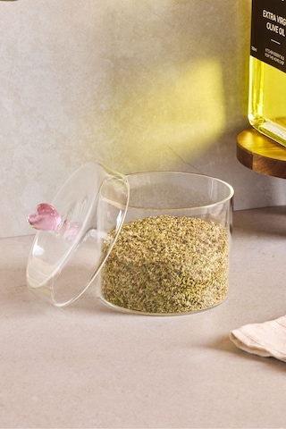 Hearts 450 Ml Borosilikat Cam Kavanoz 10x8 Cm Seffaf Şeffaf