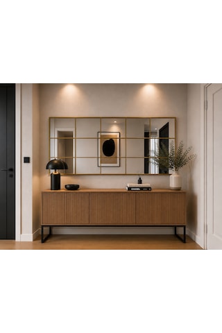 Effe Gold Metal Çerçeveli 5/3 Model 180x80 Cm Dekoratif Ayna