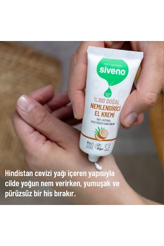 Siveno %100 Doğal El ve Vücut Kremi Hindistan Cevizi Avokado Yoğun Nemlendirici Onarıcı Vegan 50 ML