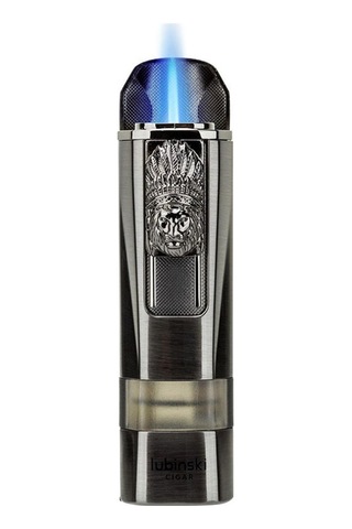 Lubinski Lion Sehpalı Delicili Tek Torch Puro Çakmağı Silver