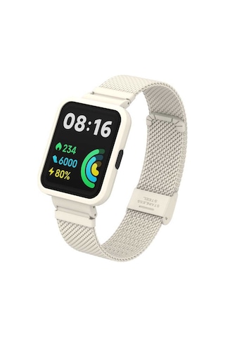 Xiaomi Redmi Watch 2 Lite Uyumlu Krd-66 Metal Mkst Kordon-krem