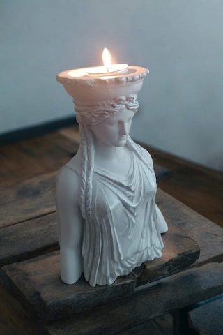 Dekoratif Masa Üstü Karyadit Kızı Hediyeli Bacasız Şömine Gri