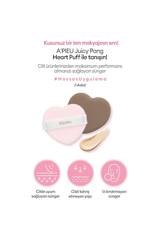 Kalp Şekilli Makyaj Süngeri A'pıeu Juicy Pang Heart Puff