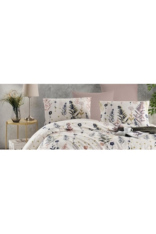 Flower Desen Baskılı Çift Kişilik Nevresim Seti 200x220 Ranforce Çok Renkli