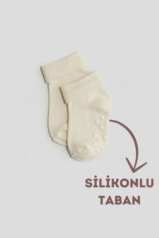 Cnt Erkek / Kız Bebek Kaydırmaz Taban Pamuklu Yumuşak Çorap 12 Li Paket Karışık Karışık