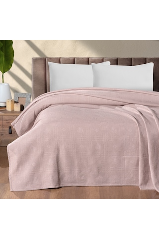 Maxstyle Çift Kişilik %100 Pamuk Pike Pudra 200x220 Cm Renkli