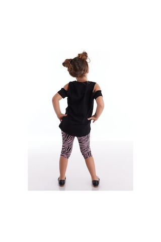Denokids Mushi Unique Zebra Kız Tunik Takım Çok Renkli