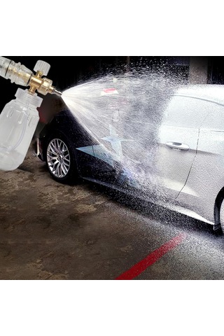 Symbee Basınçlı Yıkayıcı İçin Köpük Topu, Ayarlanabilir Kar Köpüğü Lensi, 1/4'' Hızlı Bağlantı Ve 1l Şişe, Turuncu Turuncu