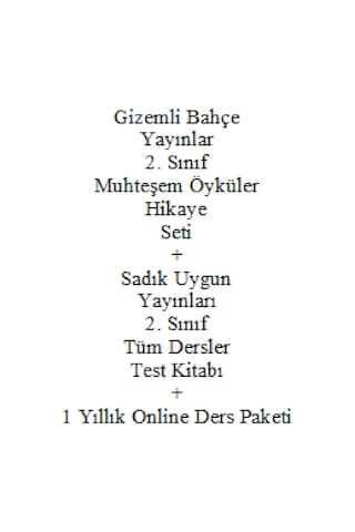 2. Sınıf Hikaye Kitabı Seti Gizemli Bahçe Yayınları Muhteşem Öyküler Yeni + Sadık Uygun Tüm Dersler Okul Çocuk Kitapları 42607627