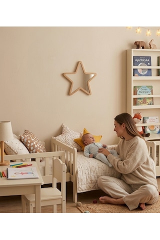 Missidea Bebek Odası Yıldız Ayna Ahşap
